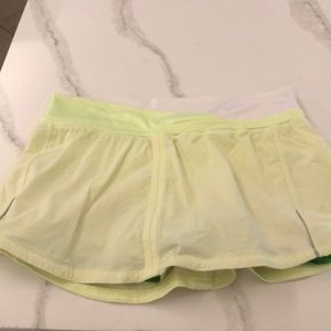 Highlighter yellow tennis skirt